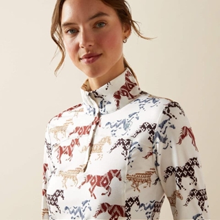 Polo mujer ARIAT  estampado caballos. TALLA XS - Imagen 1