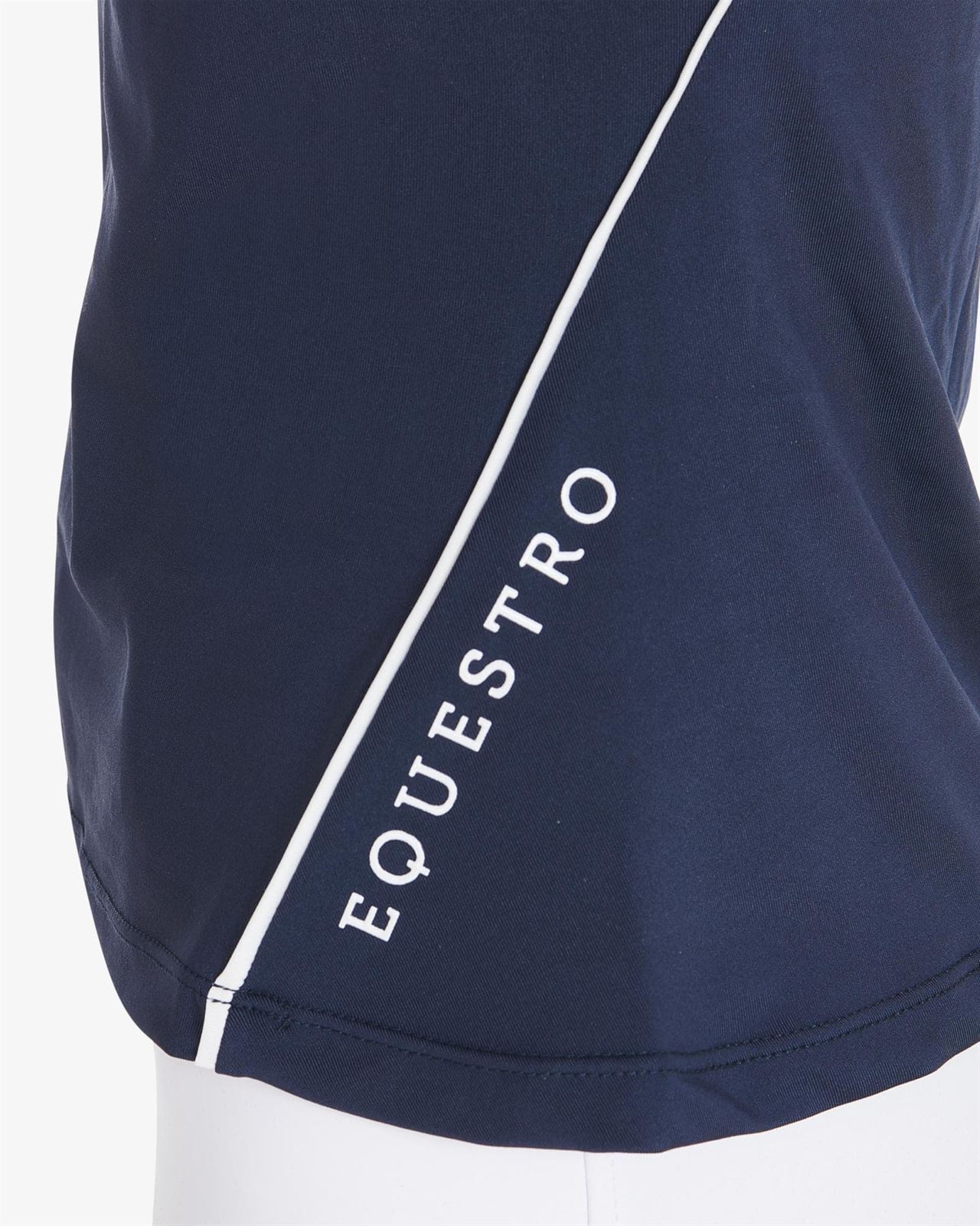 Polo mujer EQUESTRO color azul marino/blanco manga corta - Imagen 3