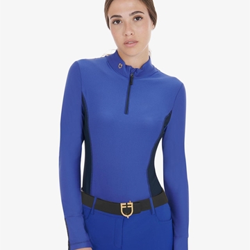 Polo mujer EQUESTRO color azul royal/negro manga larga TALLA M - Imagen 1
