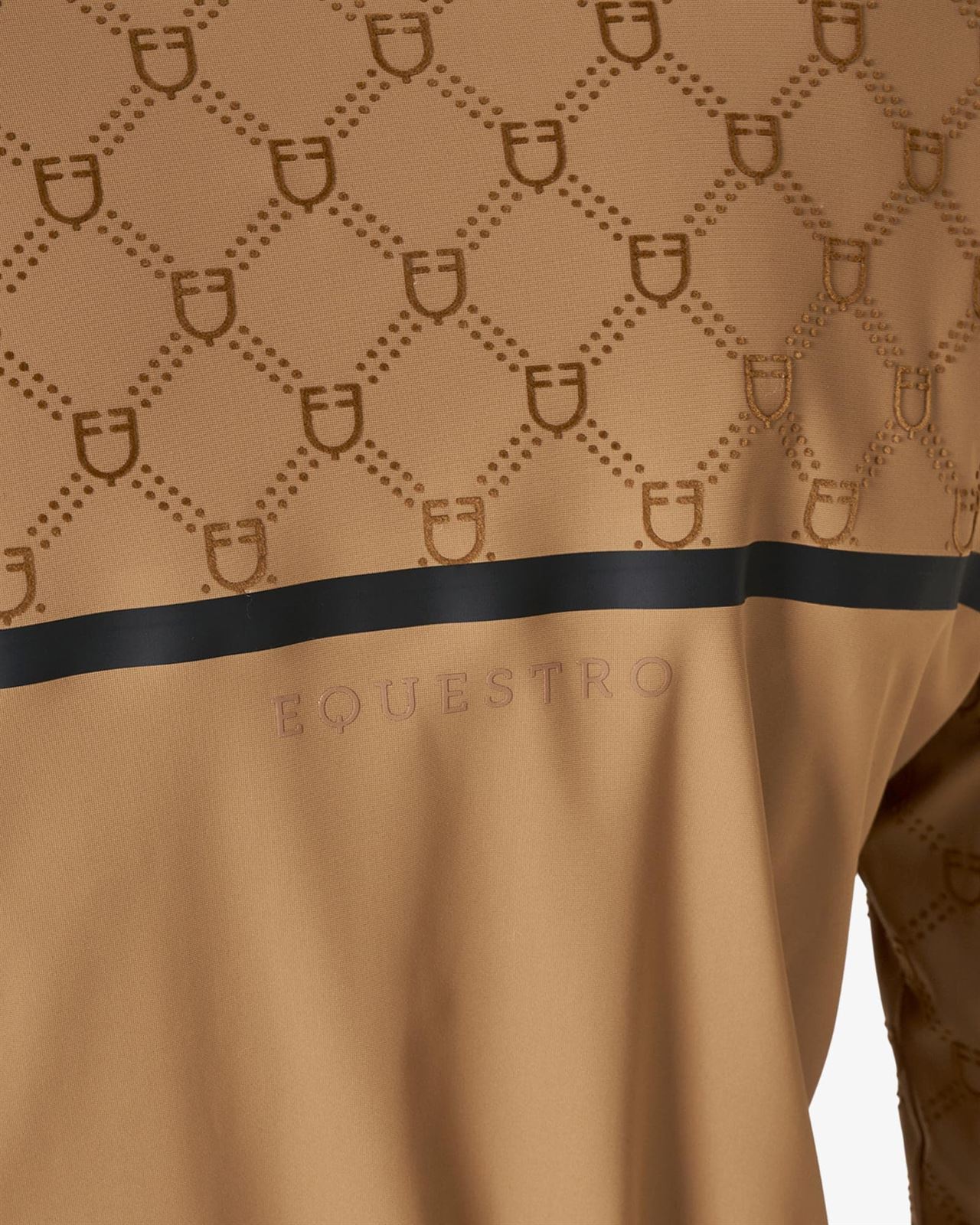 Polo mujer EQUESTRO color camel con logo - Imagen 2