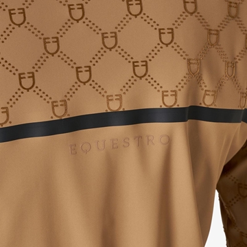 Polo mujer EQUESTRO color camel con logo - Imagen 2