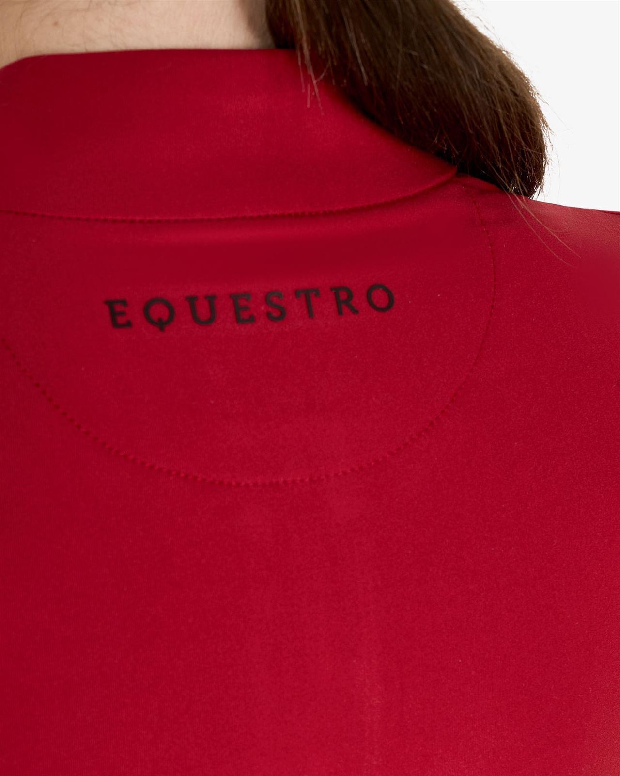 Polo mujer EQUESTRO color granate/negro manga larga TALLA S - Imagen 6