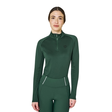 Polo mujer EQUESTRO color verde botella manga larga - Imagen 1