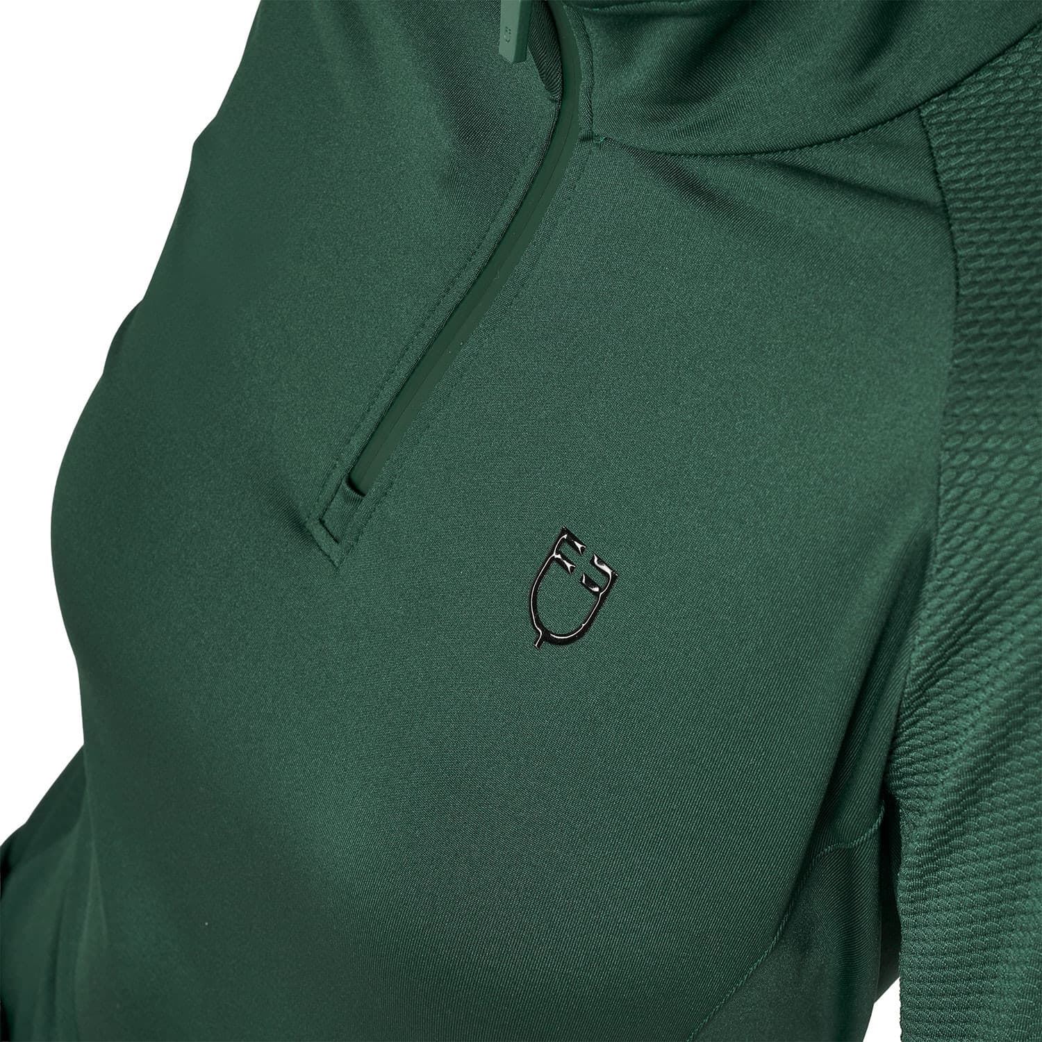 Polo mujer EQUESTRO color verde botella manga larga - Imagen 4
