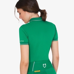 Polo mujer EQUESTRO color verde manga corta - Imagen 2