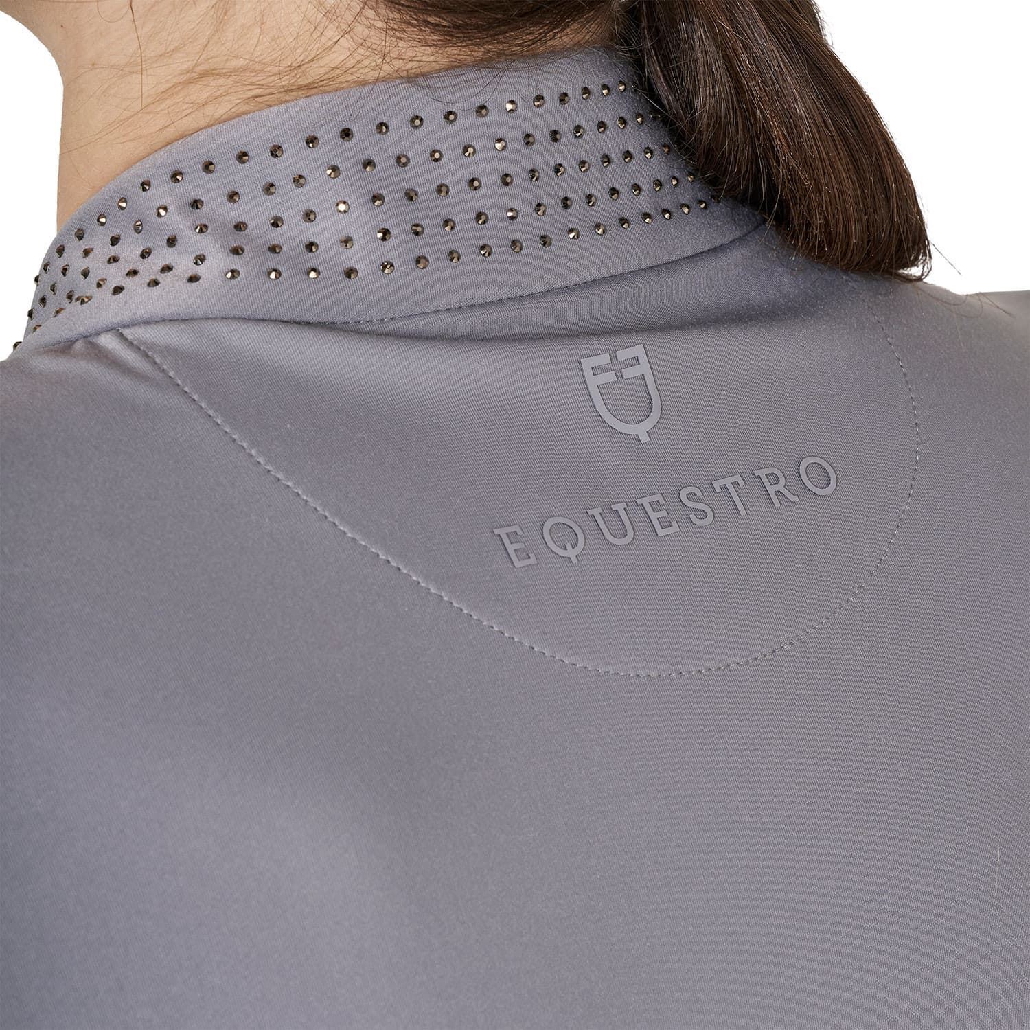 Polo mujer EQUESTRO gris con cristales grises TALLA S - Imagen 4