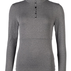 Polo mujer HKM Sports Equipment gris supersoft - Imagen 1