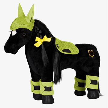 PONY BUDDY EQUESTRO Conjunto mantilla, orejeras y vendas color lima - Imagen 1