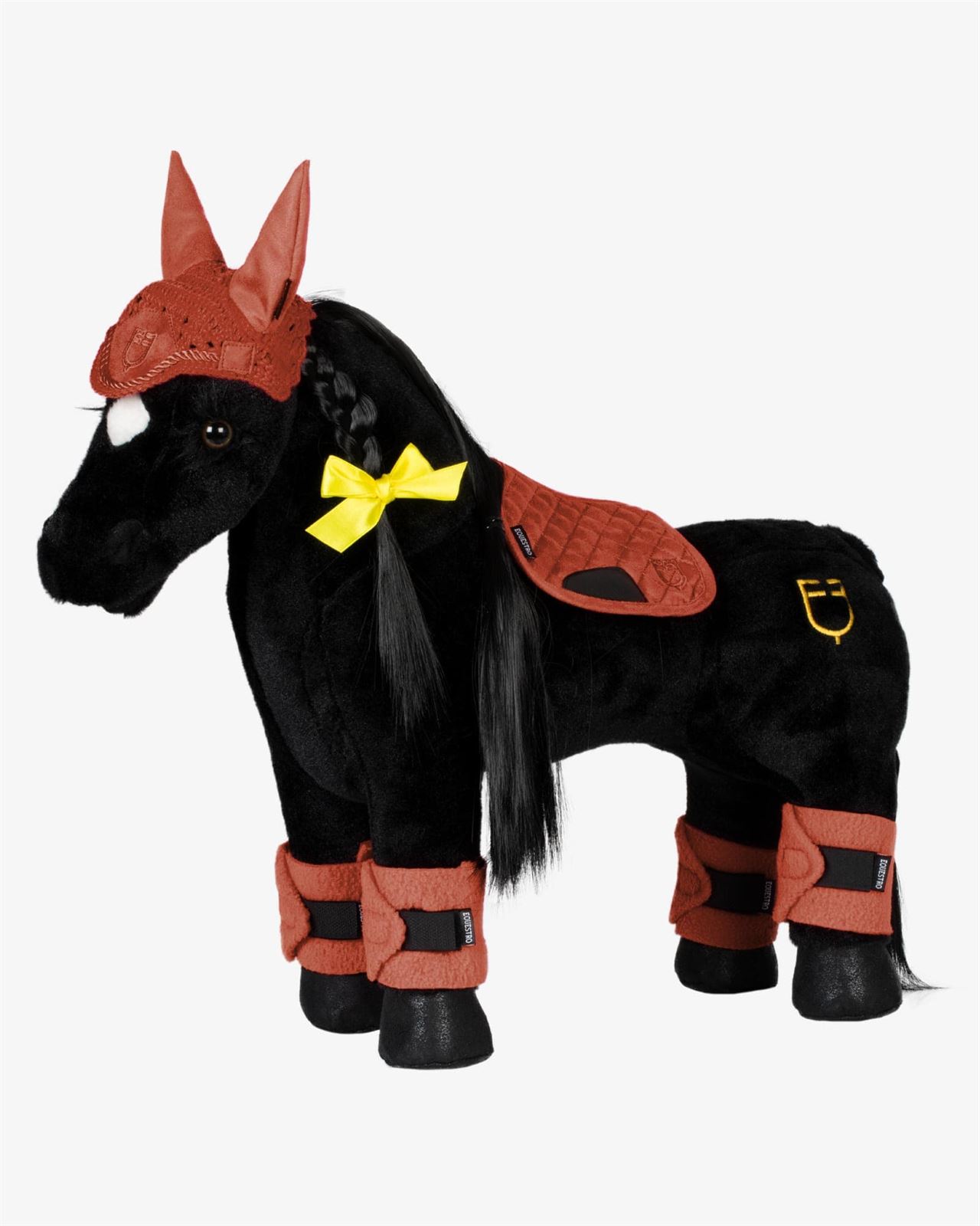 PONY BUDDY EQUESTRO Conjunto mantilla, orejeras y vendas color teja - Imagen 1