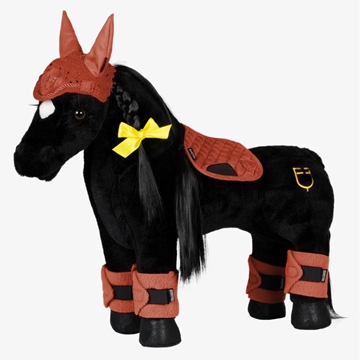 PONY BUDDY EQUESTRO Conjunto mantilla, orejeras y vendas color teja - Imagen 1