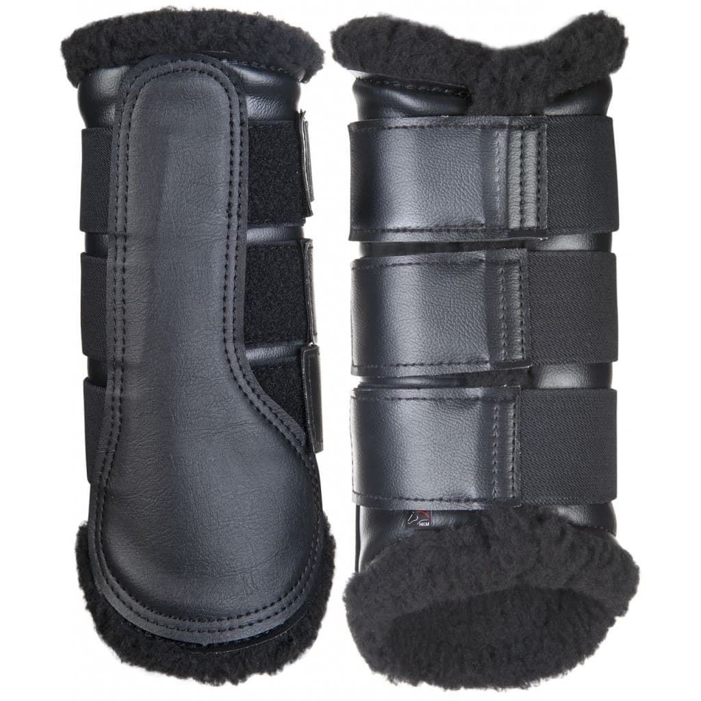 Protectores HKM comfort, color negro/negro, con borreguillo sintético, talla L (par) - Imagen 1