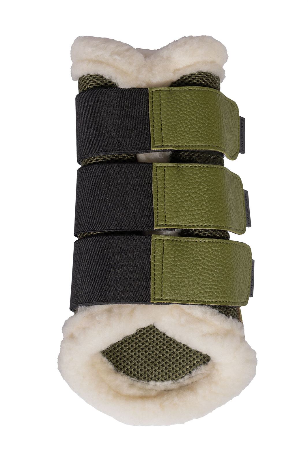 Protectores HKM comfort premium mesh, color verde oliva, con borreguillo sintético, talla M (par) - Imagen 2