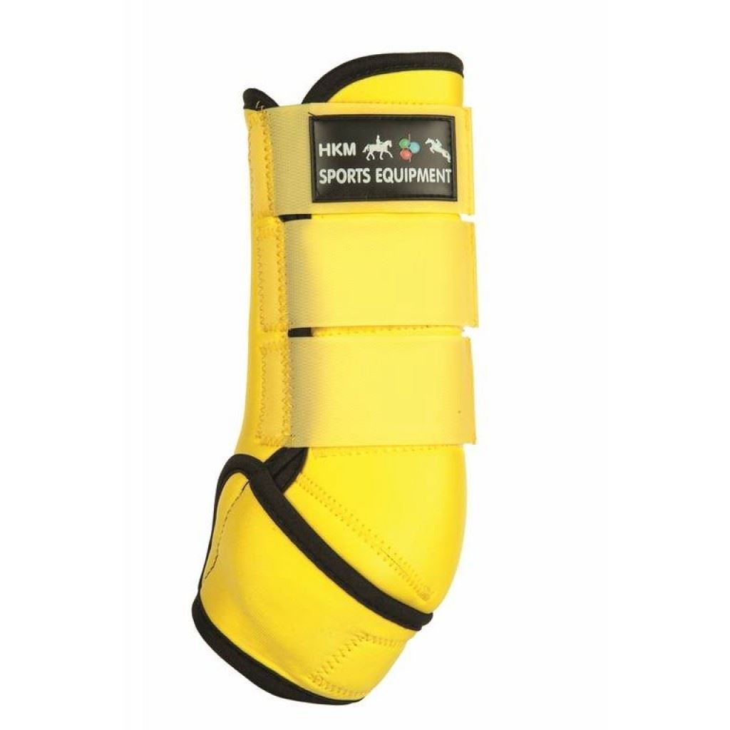 Protectores HKM Sports Equipment de softopren amarillo talla L (par) - Imagen 2