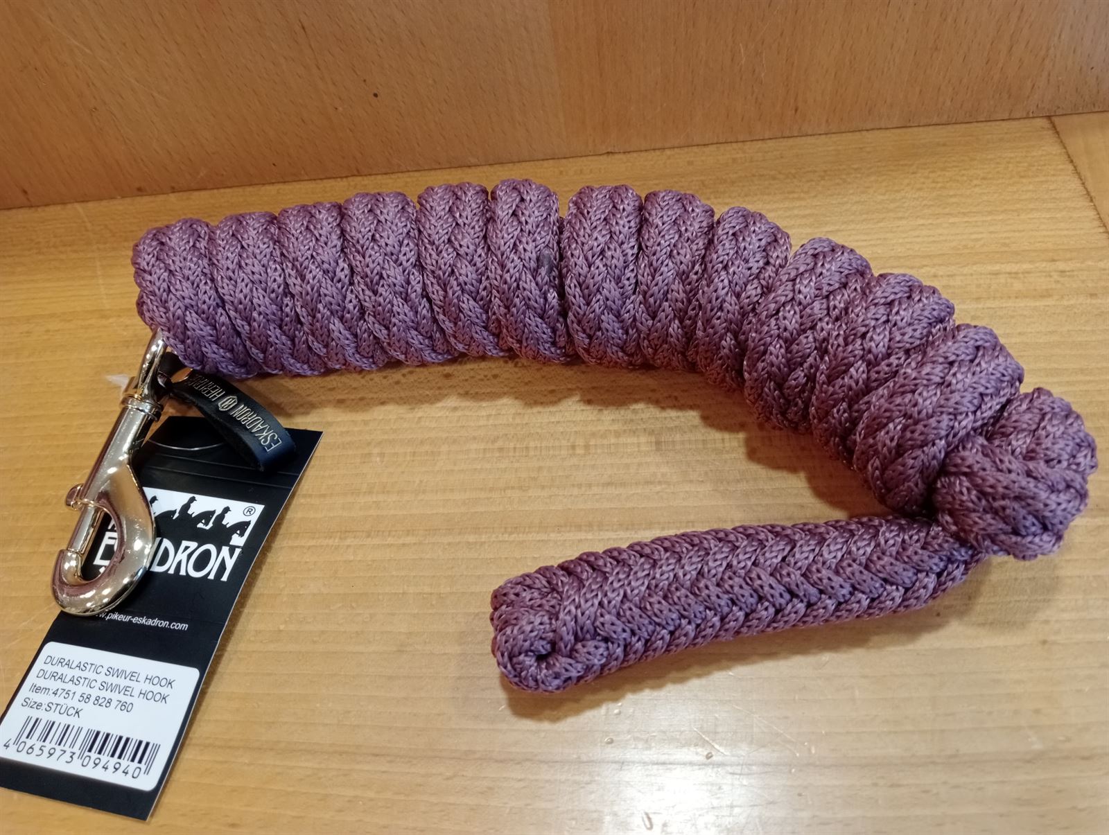 Ramal 2 metros ESKADRON color ciruela mosquetón gatillo dorado - Imagen 2