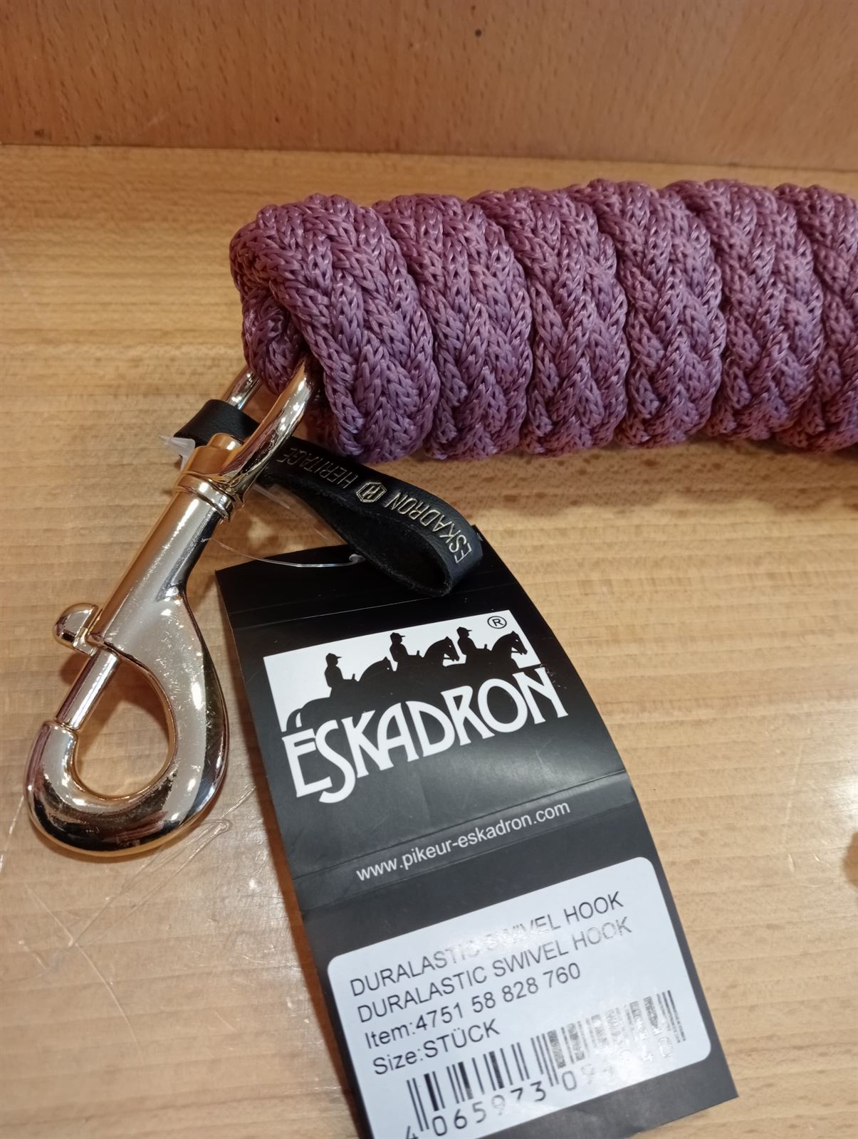 Ramal 2 metros ESKADRON color ciruela mosquetón gatillo dorado - Imagen 3