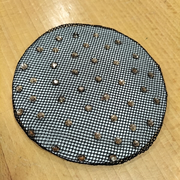 Redecilla para el pelo HKM Sports Equipment color negro con adornos de cristales rosegold - Imagen 1