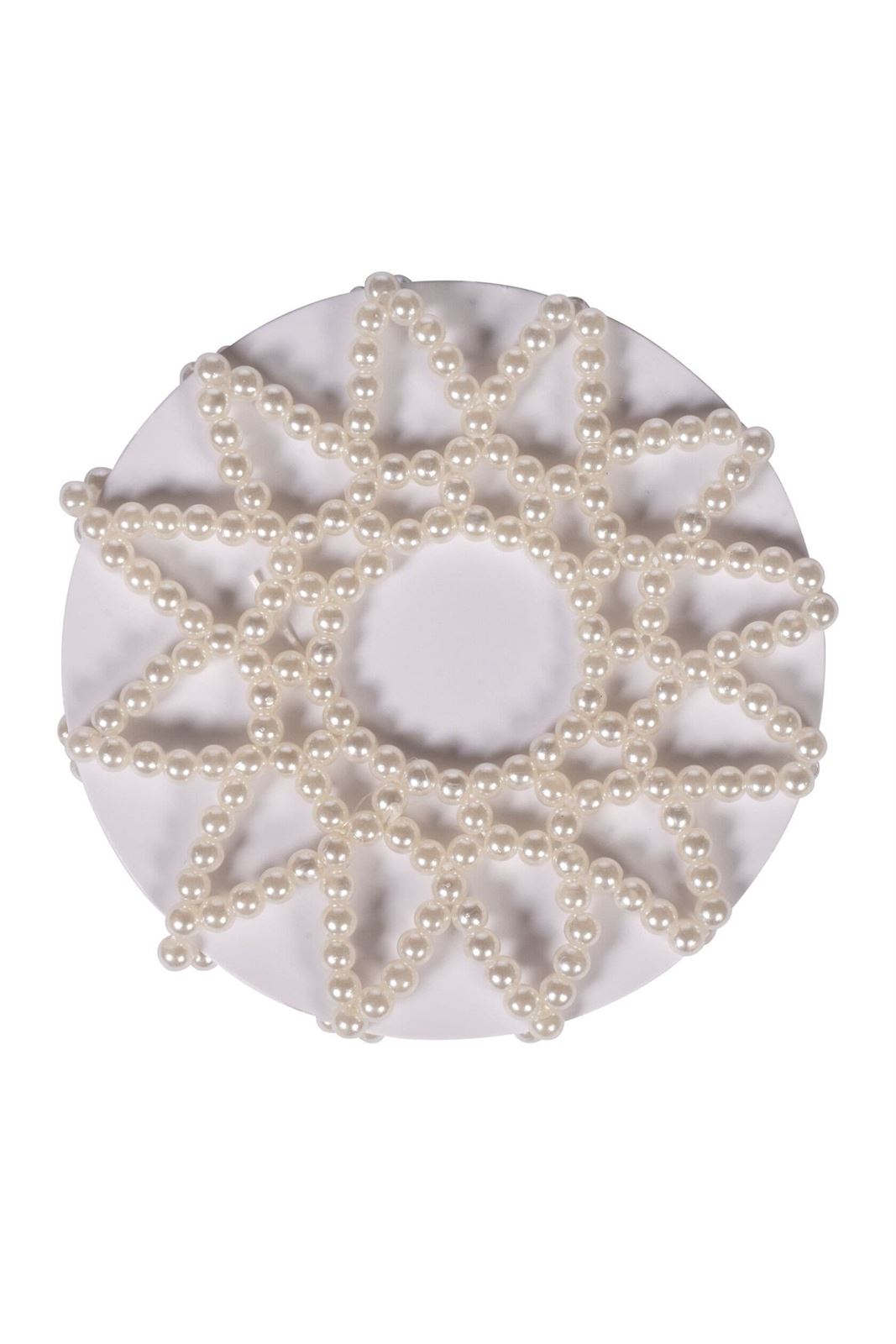 Redecilla para el pelo HKM Sports Equipment perlas blancas con adornos de cristales - Imagen 4