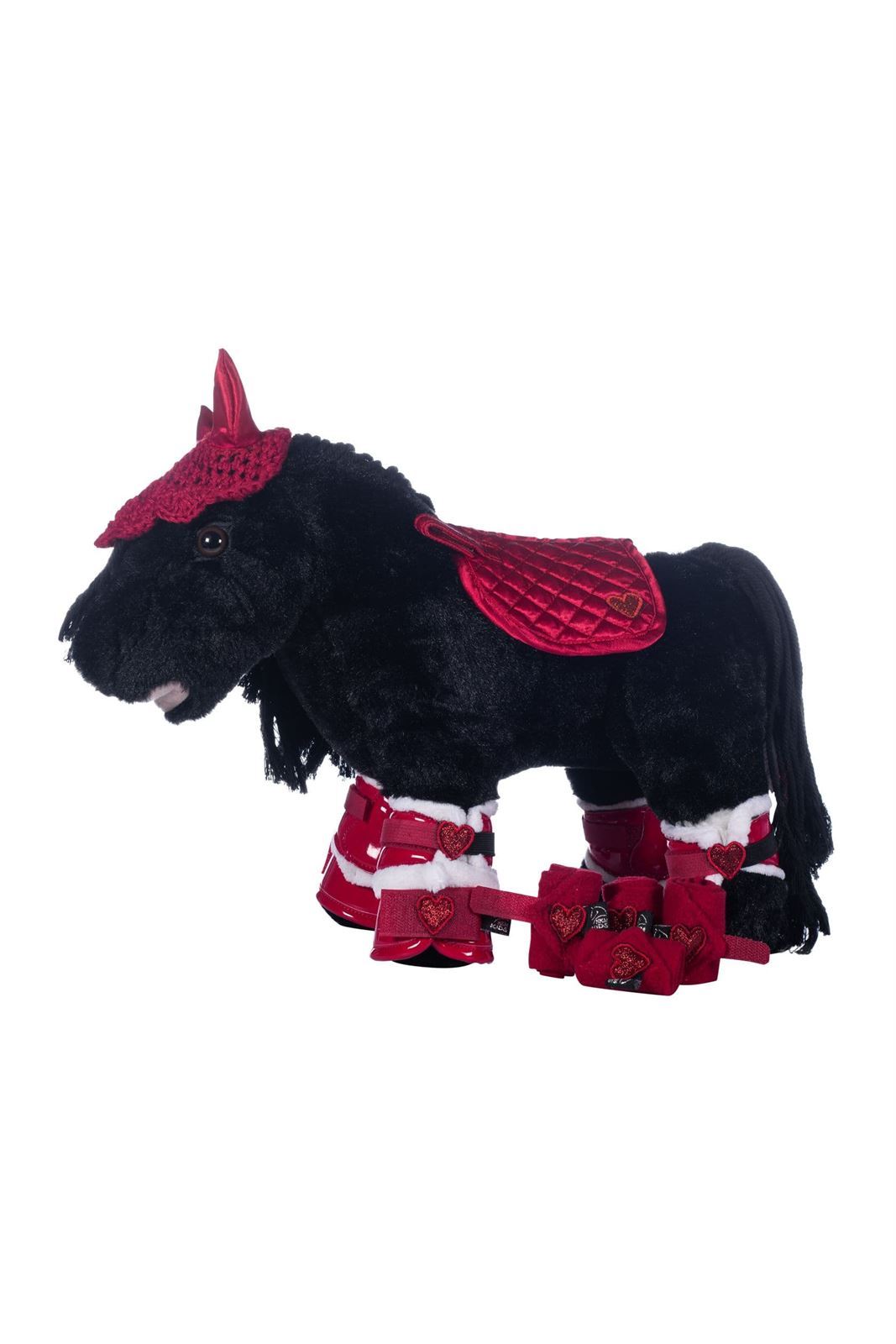 Set accesorios Cuddle pony HKM Sports Equipment Mantilla, orejeras, vendas, protectores y campanas color rosa - Imagen 2