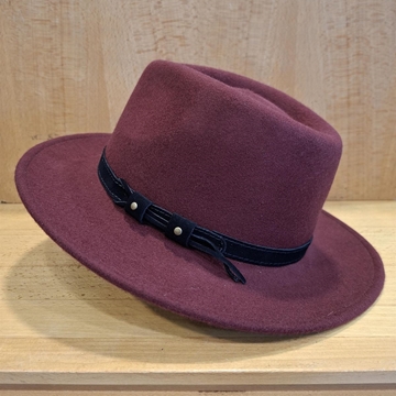Sombrero BEIRETS de lana impermeable color burdeos - Imagen 2