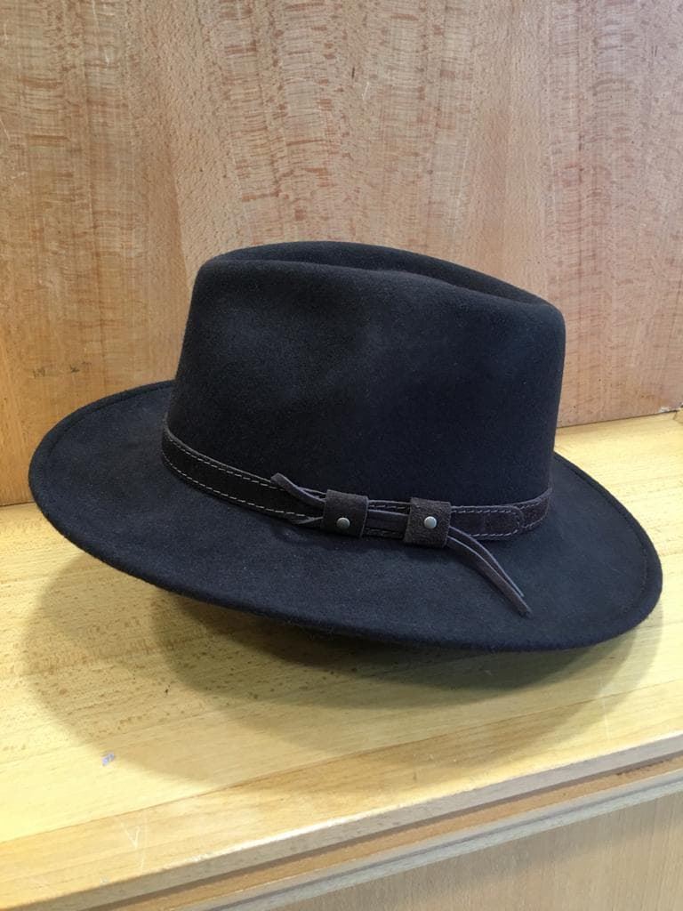 Sombrero BEIRETS de lana impermeable color marrón oscuro - Imagen 1
