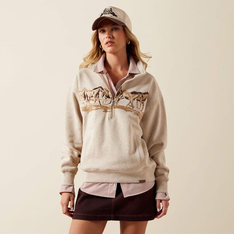 Sudadera ARIAT cremallera corta caballos - Imagen 3