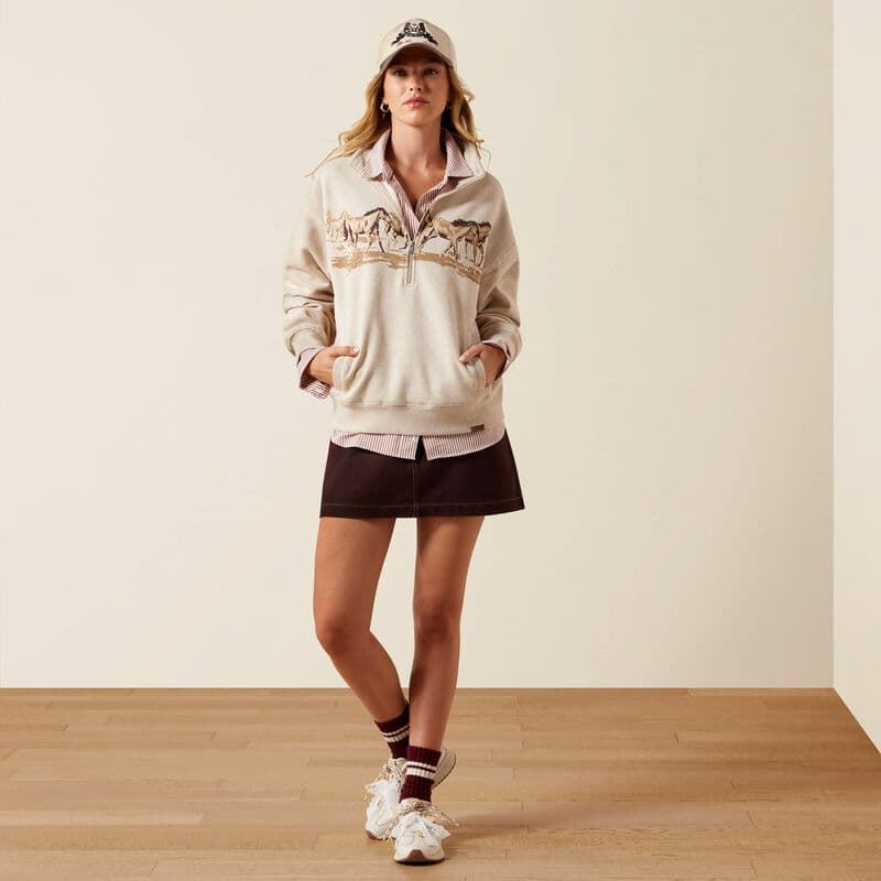 Sudadera ARIAT cremallera corta caballos - Imagen 4