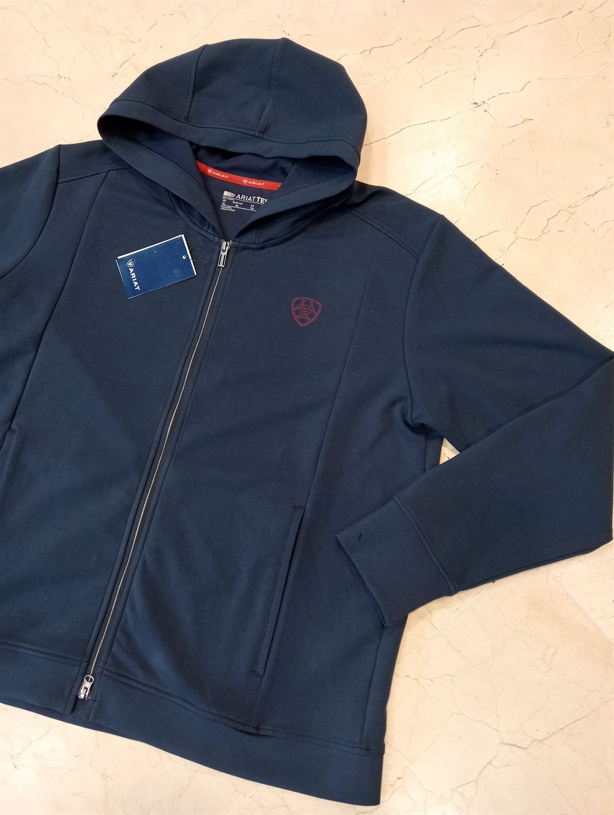 Sudadera ARIAT hombre azul marino logo rojo TALLA XL - Imagen 1