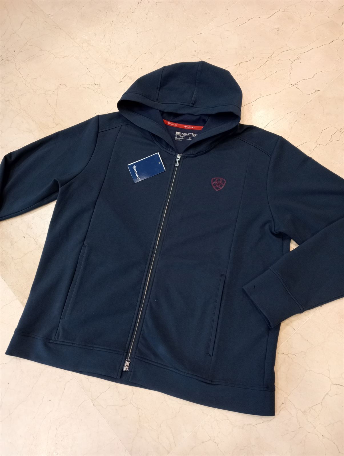 Sudadera ARIAT hombre azul marino logo rojo TALLA XL - Imagen 3