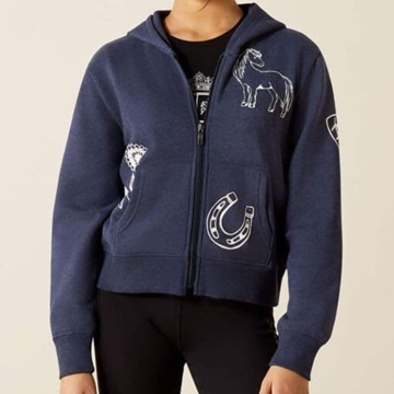 Sudadera ARIAT niñ@ UNISEX Spiffy color azul marino (tallaje infantil) - Imagen 1