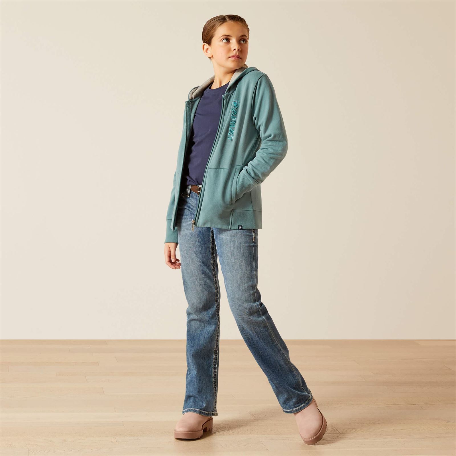 Sudadera ARIAT niñ@ unisex Tean logo vertical TALLA 10 AÑOS - Imagen 3