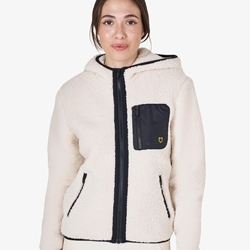 Sudadera EQUESTRO mujer borreguillo blanco/negro cremallera - Imagen 1