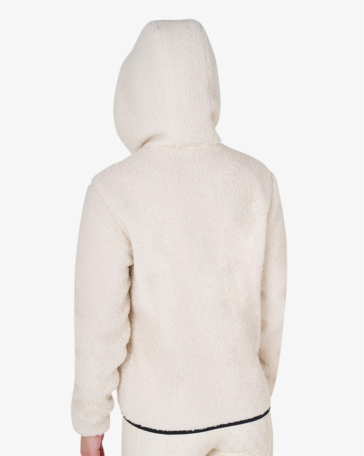 Sudadera EQUESTRO mujer borreguillo blanco/negro cremallera - Imagen 3
