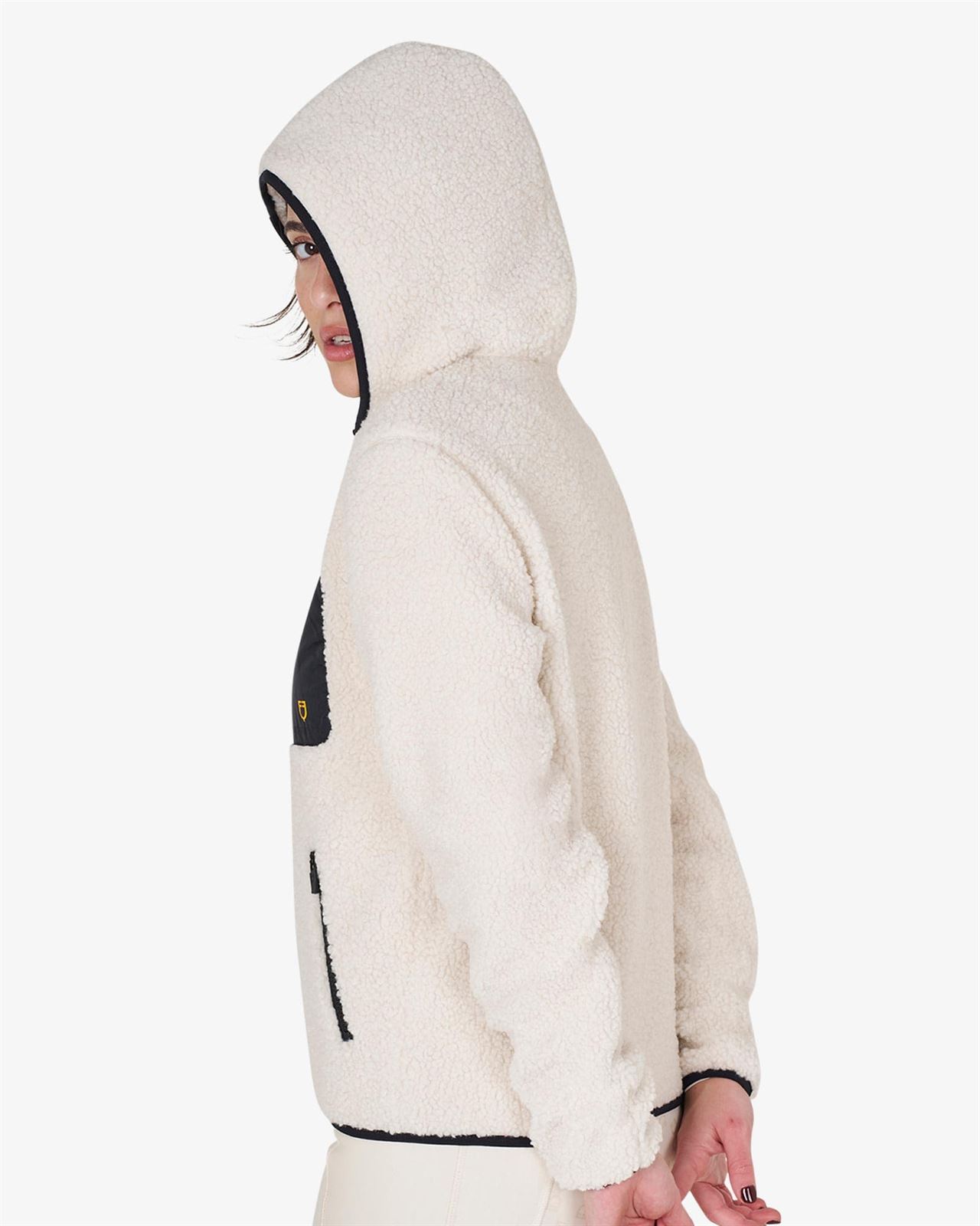 Sudadera EQUESTRO mujer borreguillo blanco/negro cremallera - Imagen 5