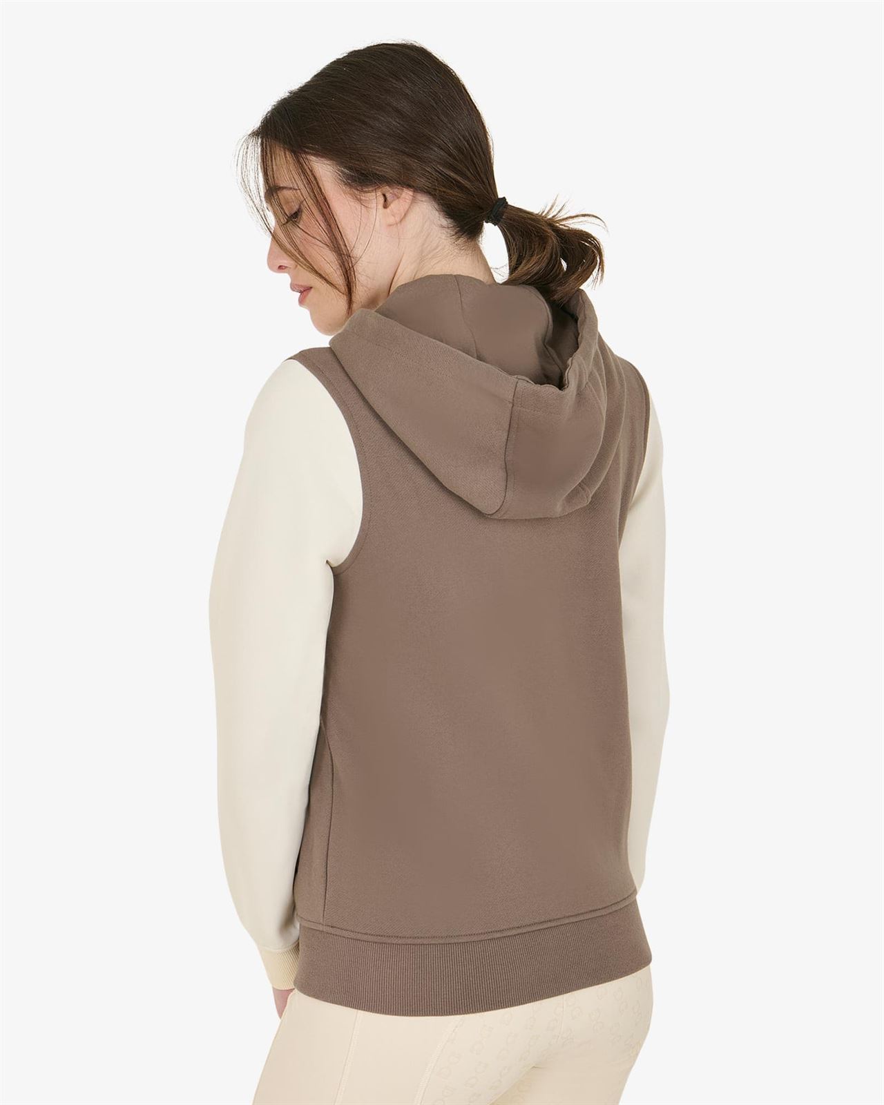 Sudadera EQUESTRO mujer cremallera color walnut/marfil - Imagen 2