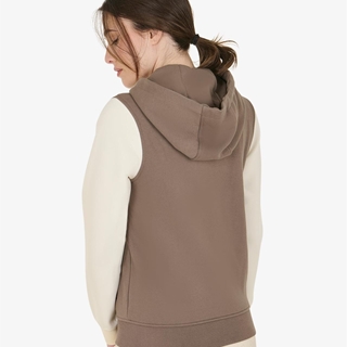 Sudadera EQUESTRO mujer cremallera color walnut/marfil - Imagen 2