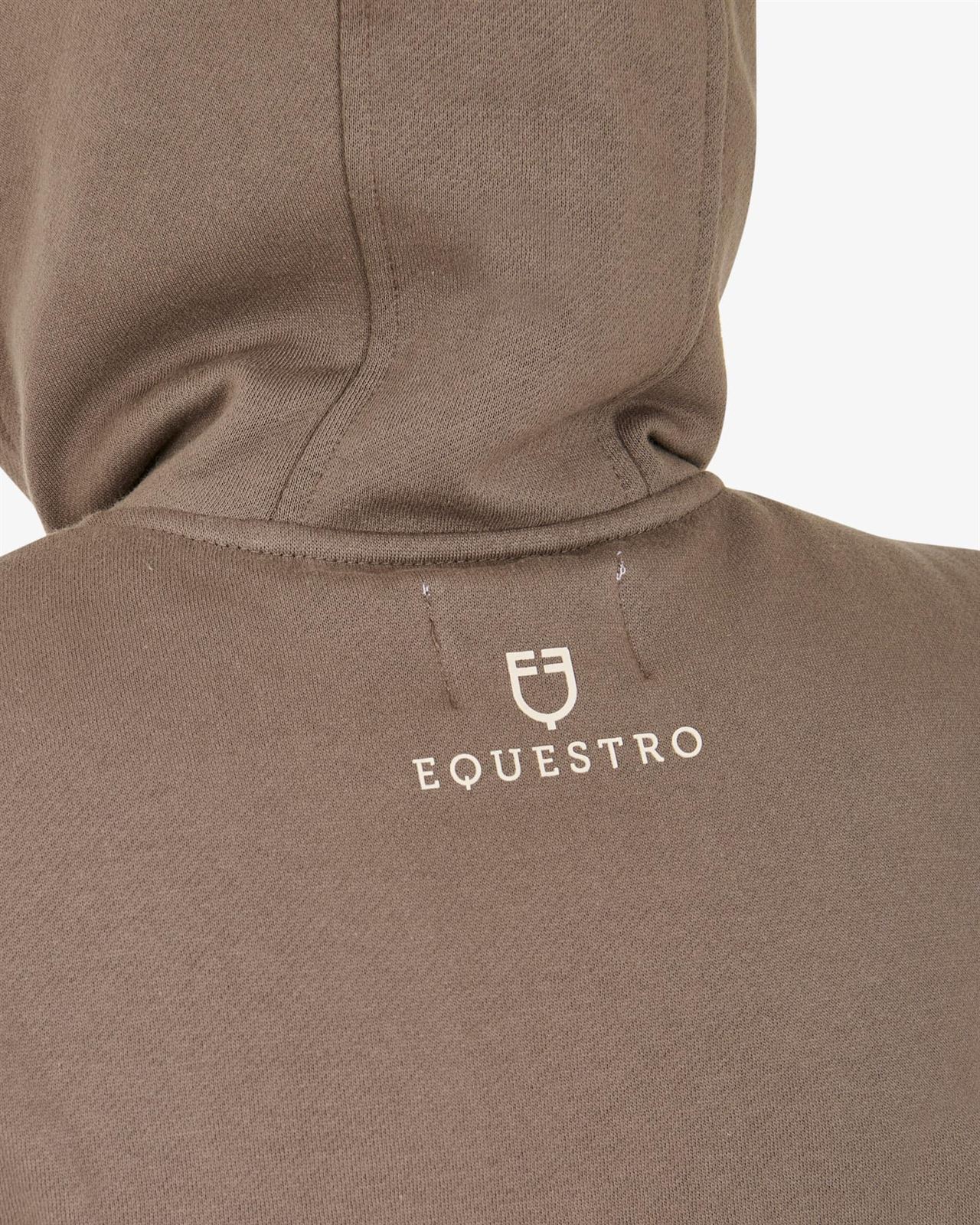 Sudadera EQUESTRO mujer cremallera color walnut/marfil - Imagen 3
