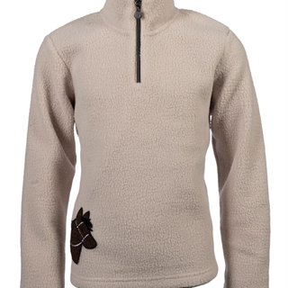 Sudadera HKM Sports Equipment unisex borreguillo beige TALLA 9-11 años - Imagen 1