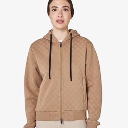 Sudadera mujer EQUESTRO color camel con logo - Imagen 1