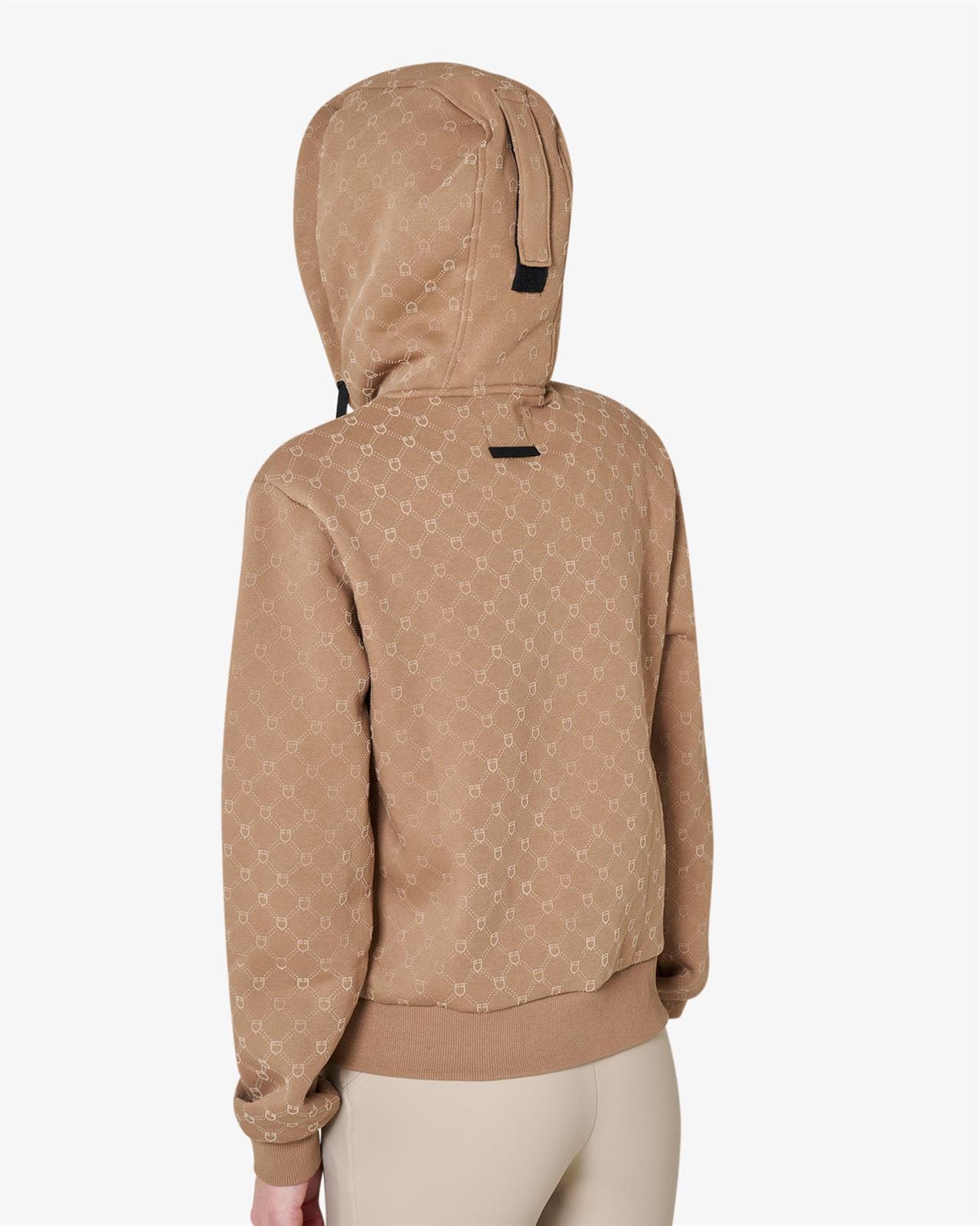 Sudadera mujer EQUESTRO color camel con logo - Imagen 2