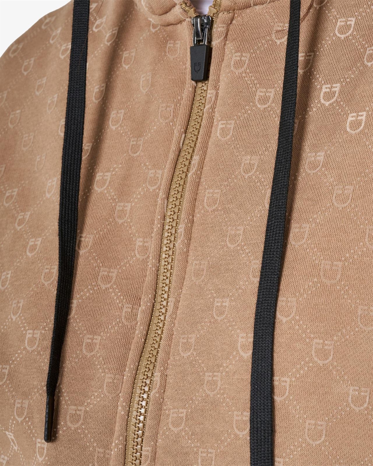 Sudadera mujer EQUESTRO color camel con logo - Imagen 3