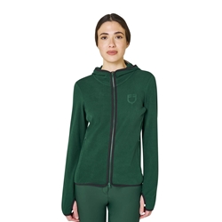 Sudadera mujer EQUESTRO cremallera polar color verde botella - Imagen 1