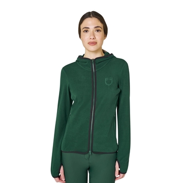 Sudadera mujer EQUESTRO cremallera polar color verde botella - Imagen 1