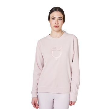 Sudadera mujer EQUESTRO tacto polar malva pálido - Imagen 1
