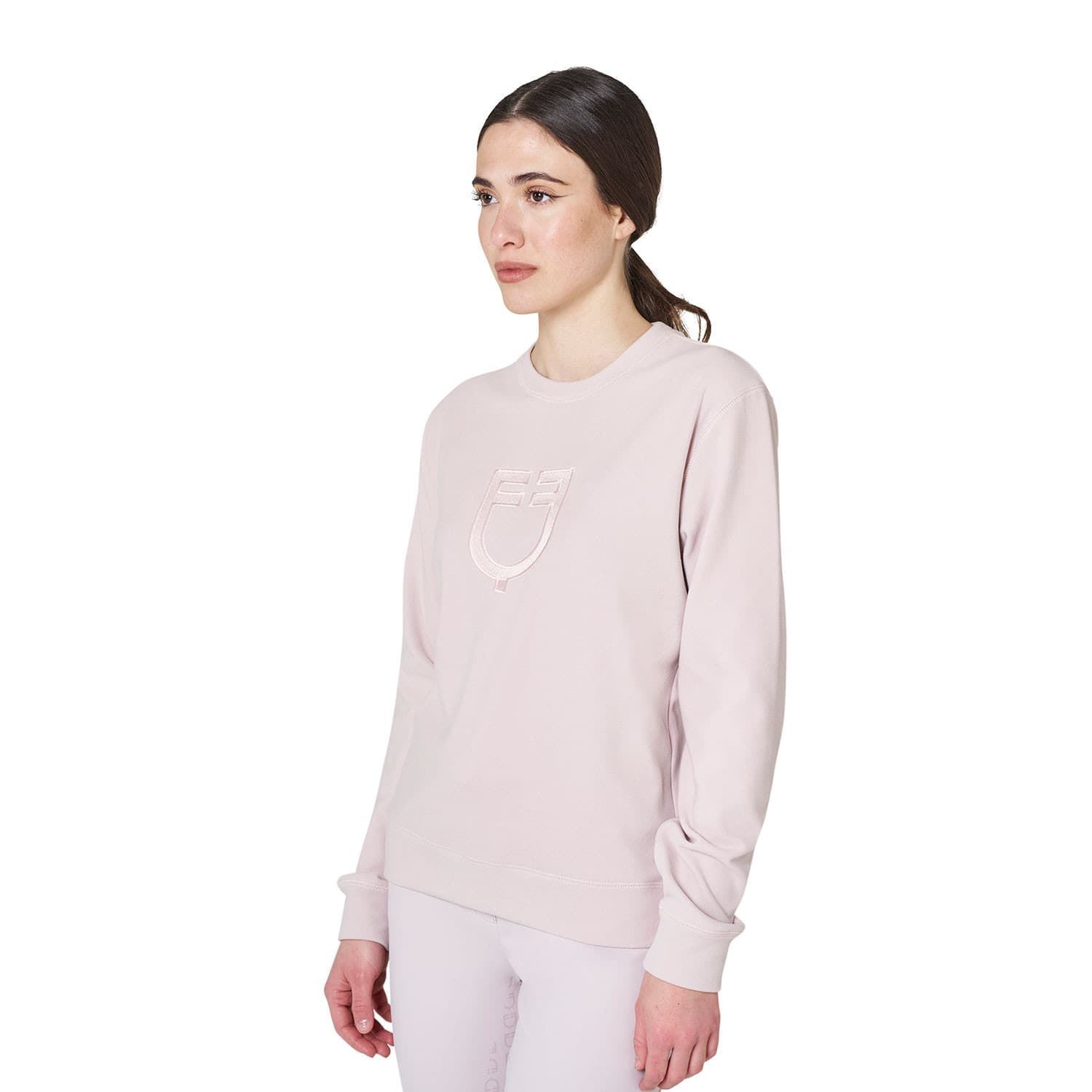Sudadera mujer EQUESTRO tacto polar malva pálido - Imagen 4