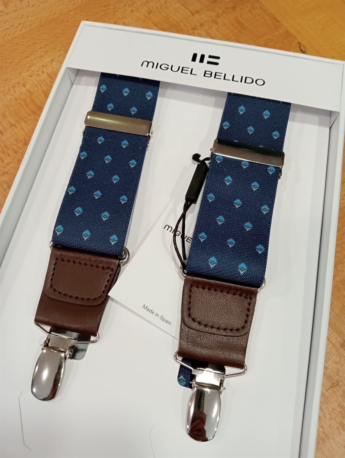 Tirantes MIGUEL BELLIDO, lona color azul vaquero/azulón/gris - Imagen 1