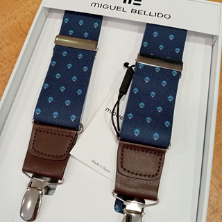 Tirantes MIGUEL BELLIDO, lona color azul vaquero/azulón/gris - Imagen 1