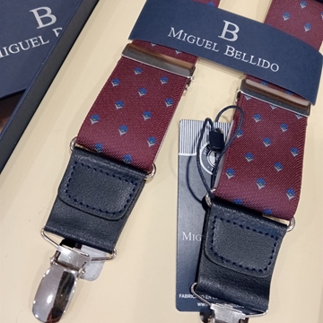 Tirantes MIGUEL BELLIDO, lona color granate/azulón/gris - Imagen 1