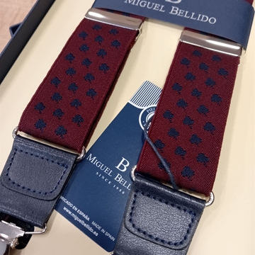 Tirantes MIGUEL BELLIDO, lona color granate/marino - Imagen 1