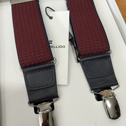 Tirantes MIGUEL BELLIDO, lona color granate/puntitos azules - Imagen 2