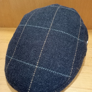 Visera BEIRETS de lana cuadros azul marino raya celeste y beige - Imagen 1